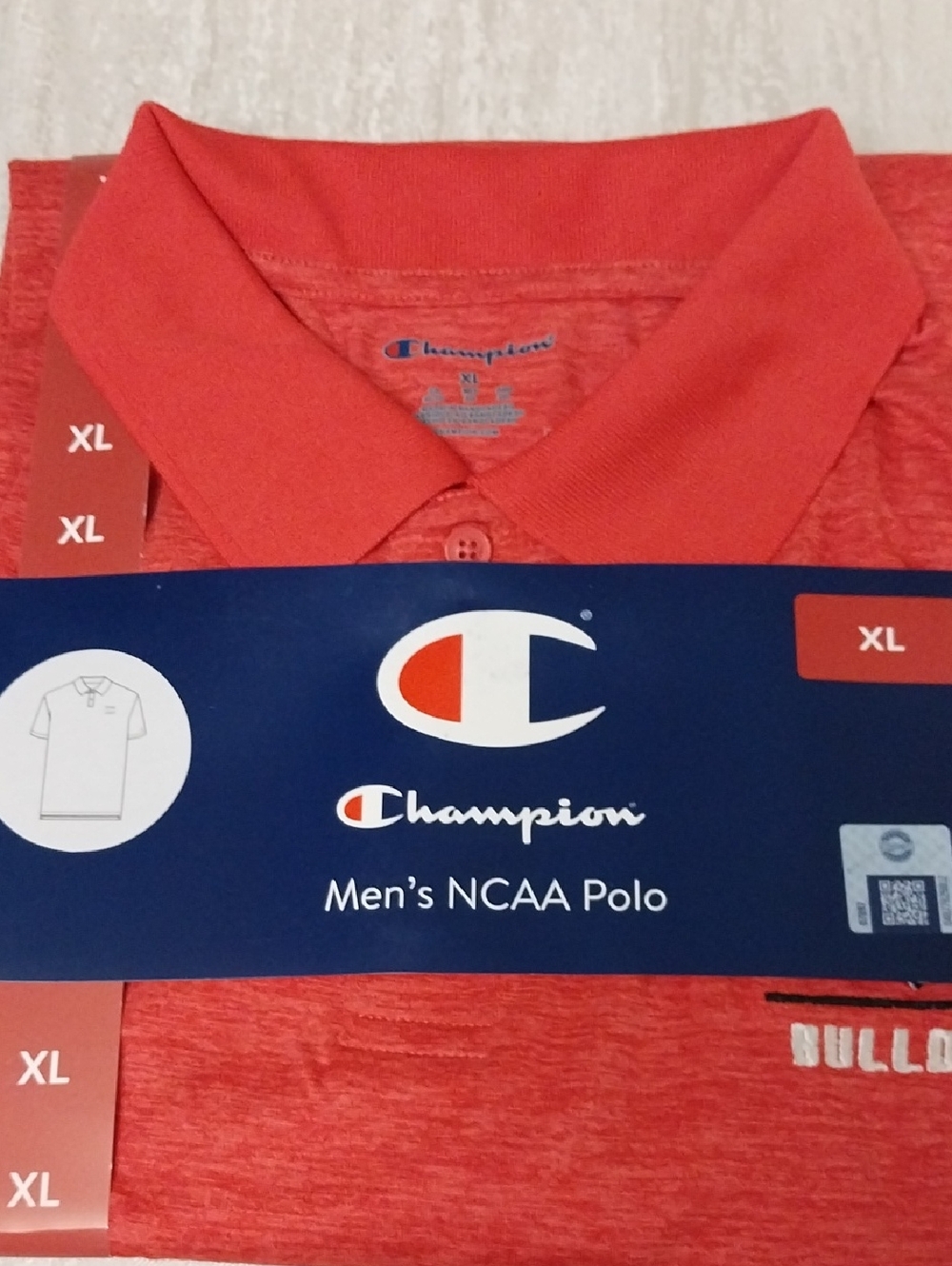 Champion Men’s Red Polo with NCAA Logo Ga Bulldogs Mens XL